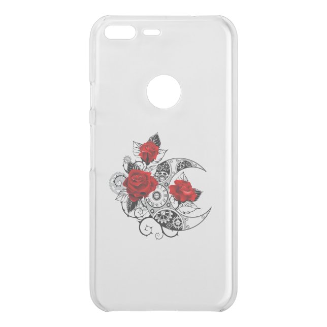 Mechanical Crescent with Red Roses Uncommon Google Pixel XL Case (Back)