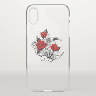 Mechanical Crescent with Red Roses iPhone XS Case