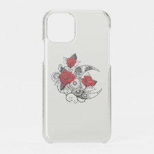 Mechanical Crescent with Red Roses iPhone 11 Pro Case