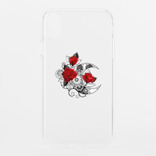 Mechanical Crescent with Red Roses iPhone XR Case
