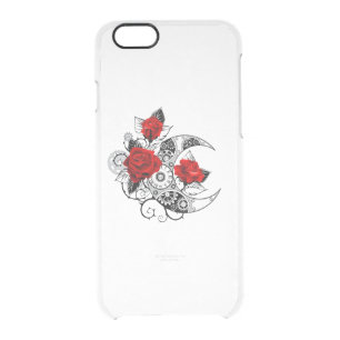 Mechanical Crescent with Red Roses Clear iPhone 6/6S Case