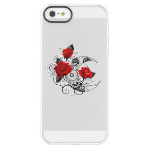 Mechanical Crescent with Red Roses Permafrost iPhone SE/5/5s Case