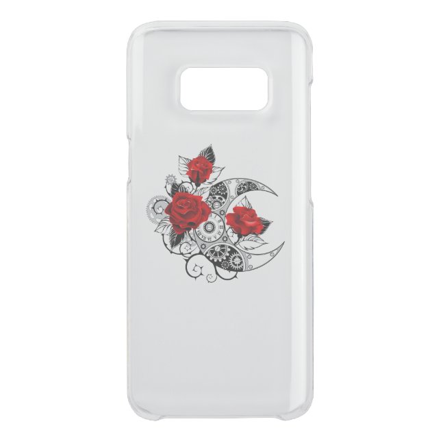 Mechanical Crescent with Red Roses Uncommon Samsung Galaxy Case (Back)