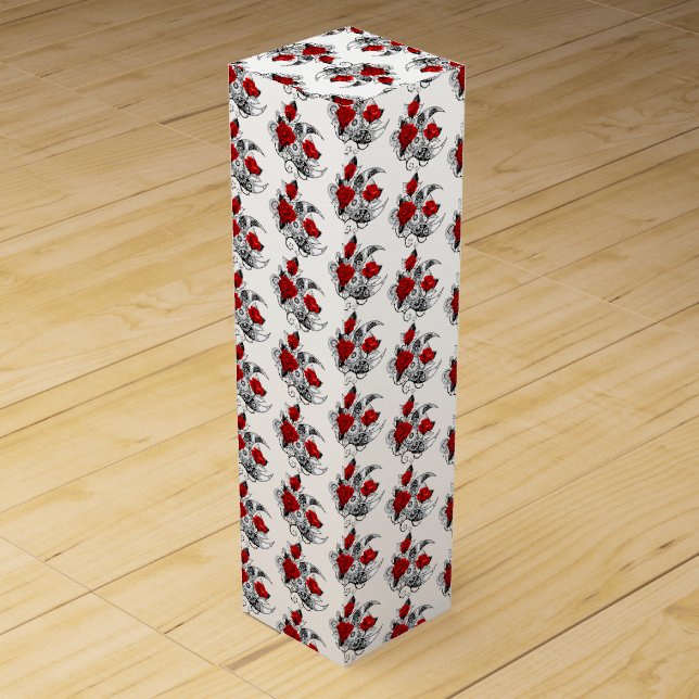 Mechanical Crescent with Red Roses Wine Box (Front)