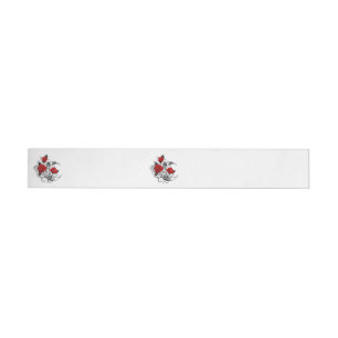 Mechanical Crescent with Red Roses Wrap Around Address Label