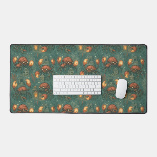 Mechanical Crustacean Deep Sea Adventure  Desk Mat (Keyboard & Mouse)