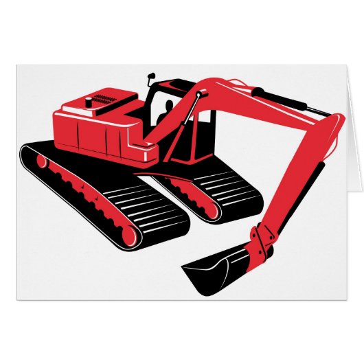 mechanical digger construction excavator cards (Front Horizontal)