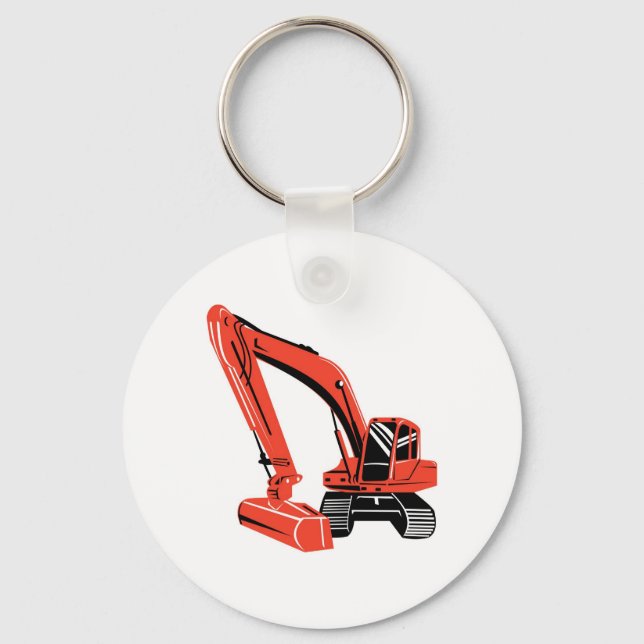 mechanical digger construction excavator keychain (Front)