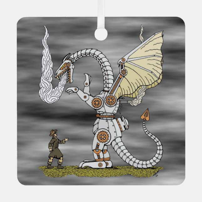 Mechanical Dragon Metal Ornament (Front)