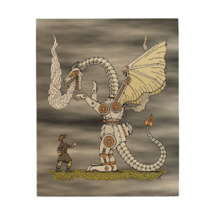 Mechanical Dragon Wood Wall Art