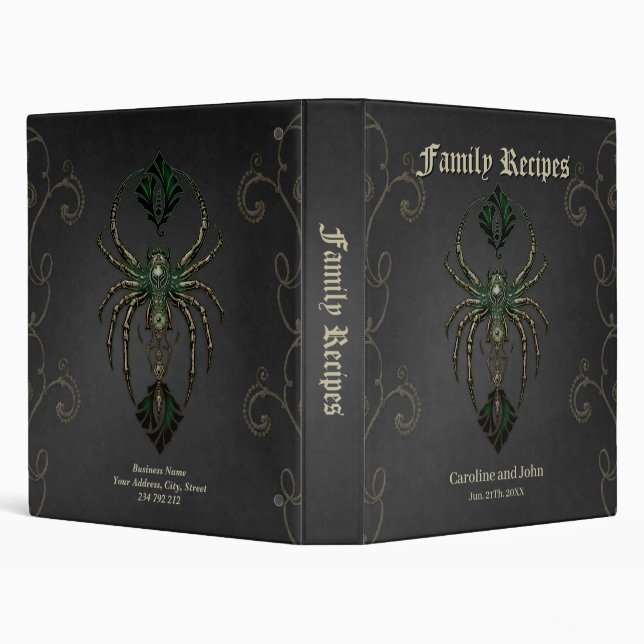 Mechanical elegance, the spider in the dark. 3 ring binder (Background)