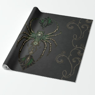 Mechanical elegance, the spider in the dark. wrapping paper