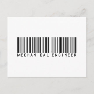 Mechanical Engineer Bar Code Postcard
