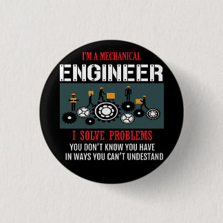 Mechanical Engineer Black And White T-Shirt Trucke Button