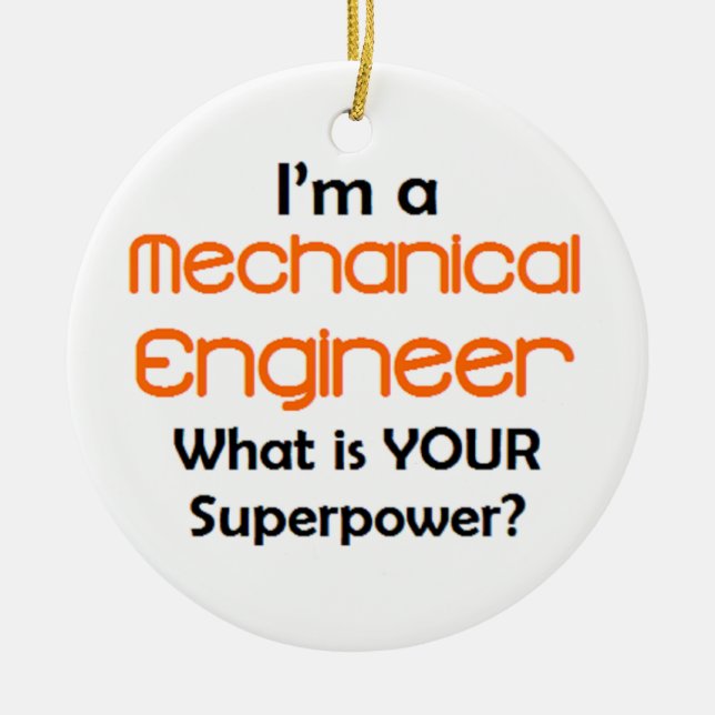 mechanical engineer ceramic ornament (Front)