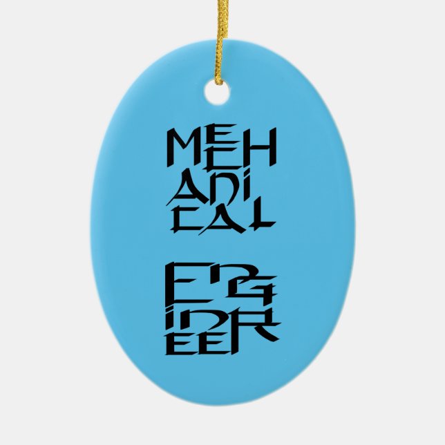 Mechanical Engineer Character Ceramic Ornament (Front)