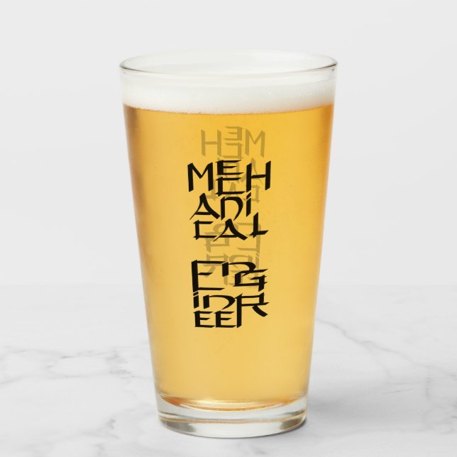 Mechanical Engineer Character Glass (Front Filled)