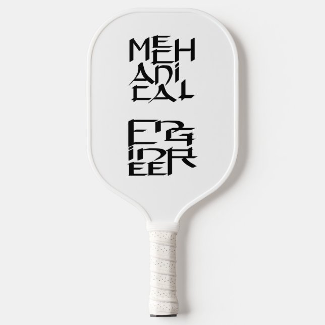 Mechanical Engineer Character Pickleball Paddle (Front)