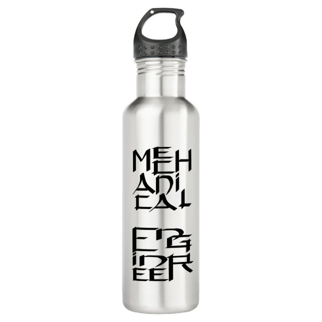 Mechanical Engineer Character Stainless Steel Water Bottle (Front)