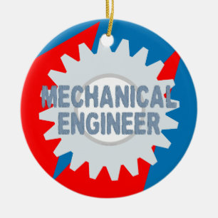 Mechanical Engineer Color Block Ceramic Ornament