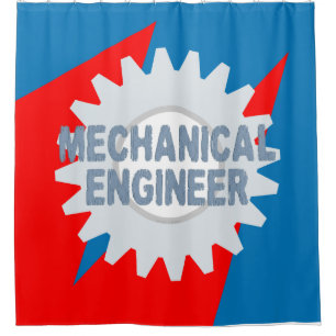Mechanical Engineer Color Block Shower Curtain