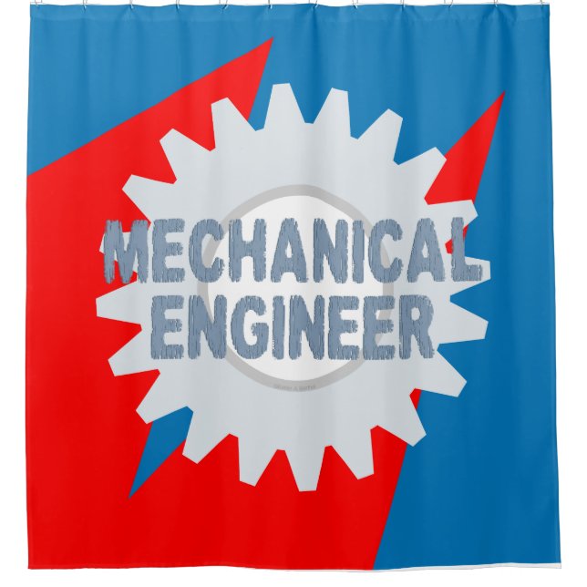 Mechanical Engineer Color Block Shower Curtain (Front)