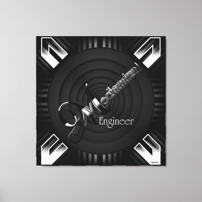 Mechanical Engineer Deco Flare Canvas Print (Front)