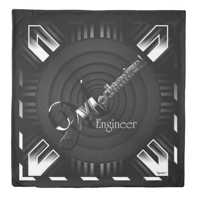 Mechanical Engineer Deco Flare Duvet Cover (Front)