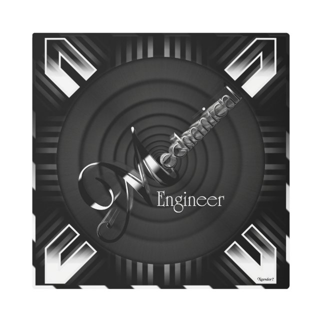 Mechanical Engineer Deco Flare Metal Print (Front)