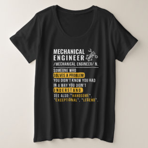 Mechanical Engineer Definition Funny Job Plus Size T-Shirt