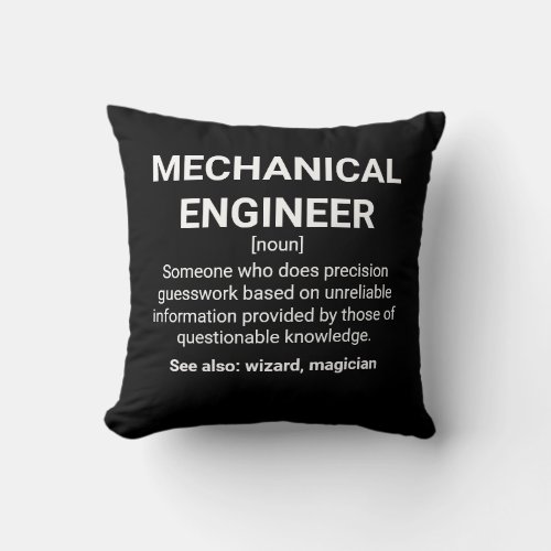 Mechanical Engineer Definition Meaning Throw Pillow