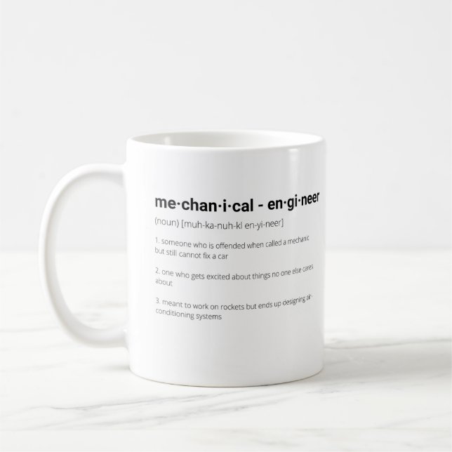 Mechanical Engineer Definition Mug (Left)