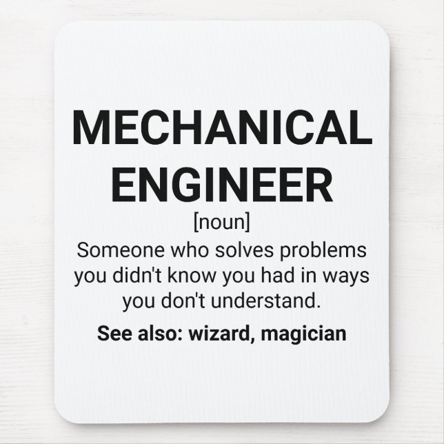 Mechanical Engineer Definition Noun Mouse Pad (Front)