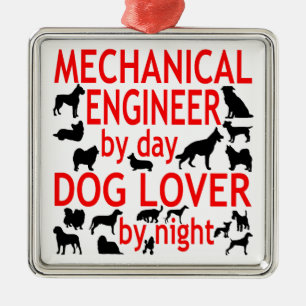 Mechanical Engineer Dog Lover Metal Ornament