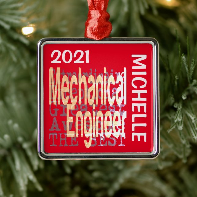 Mechanical Engineer Extraordinaire CUSTOM Metal Ornament (Tree)