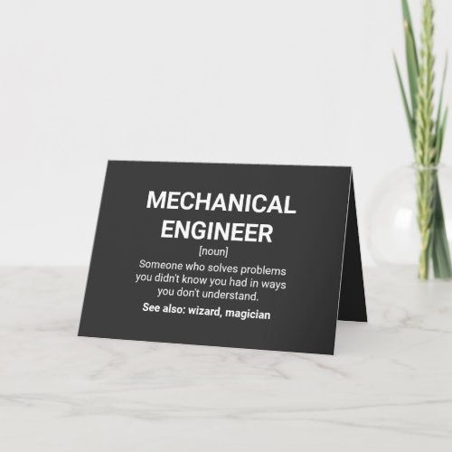 Mechanical Engineer Funny Definition Card