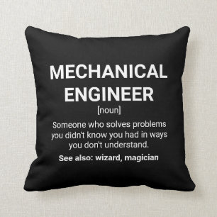 Mechanical Engineer Funny Definition Throw Pillow