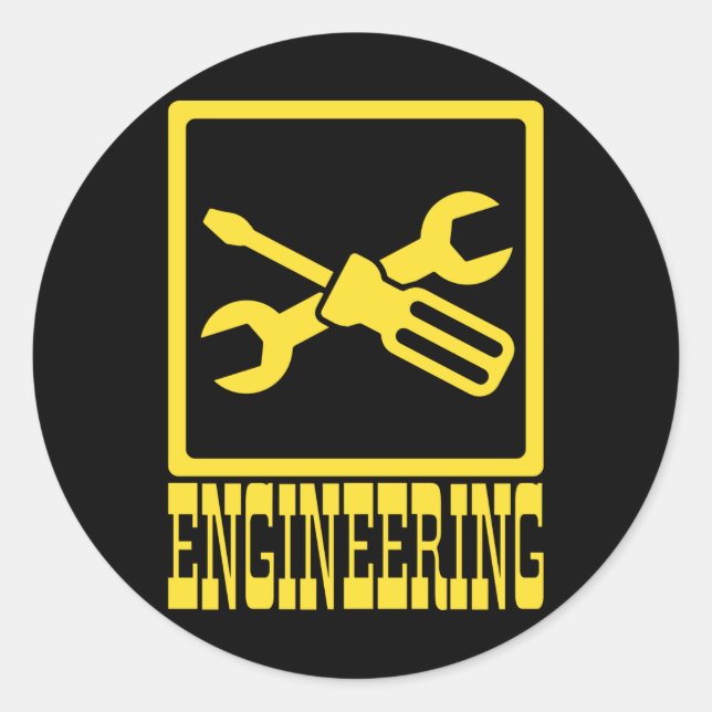 Mechanical Engineer Funny Engineering Tools Classic Round Sticker (Front)