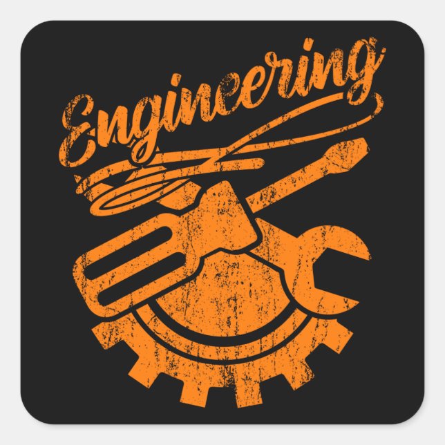 Mechanical Engineer Funny Engineering Tools Square Sticker (Front)