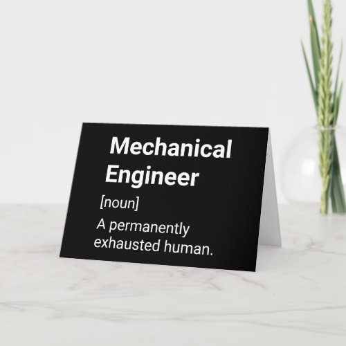 Mechanical Engineer Funny Humor Definition Card