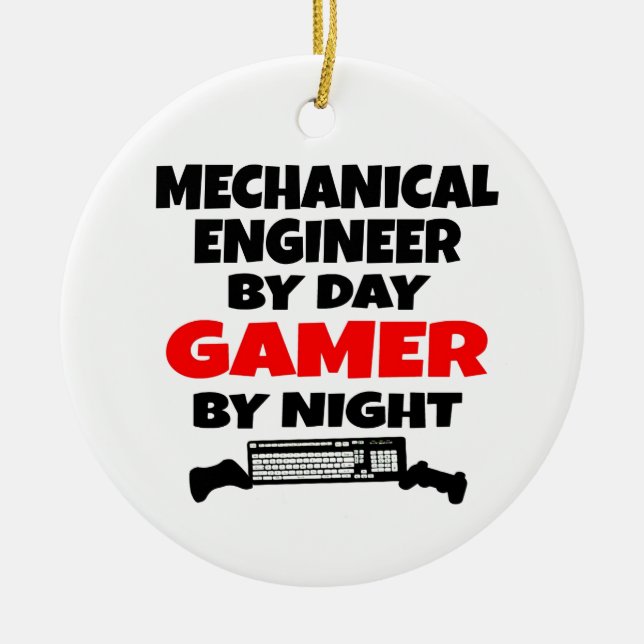 Mechanical Engineer Gamer Ceramic Ornament (Front)
