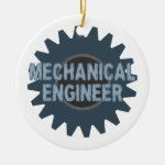 Mechanical Engineer Gear Blue Gray Ceramic Ornament