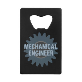Mechanical Engineer Gear Blue Gray Credit Card Bottle Opener