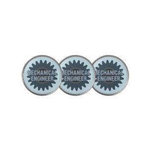 Mechanical Engineer Gear Blue Gray Golf Ball Marker