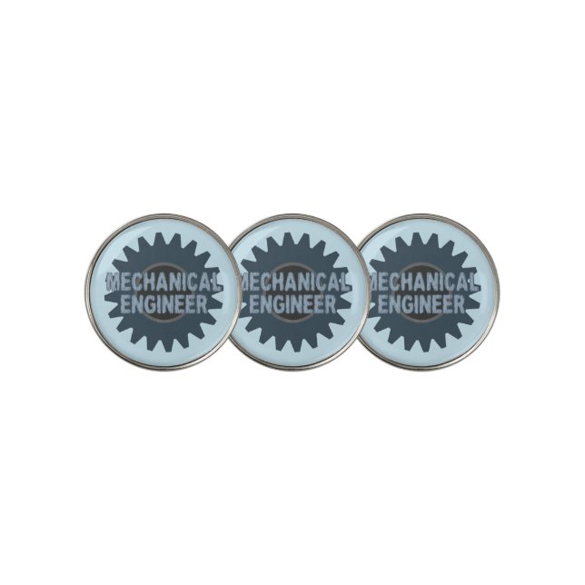 Mechanical Engineer Gear Blue Gray Golf Ball Marker (3 Up)