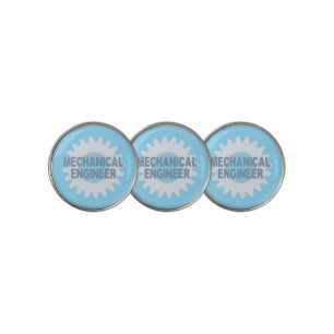 Mechanical Engineer Gear Blue Gray Golf Ball Marker