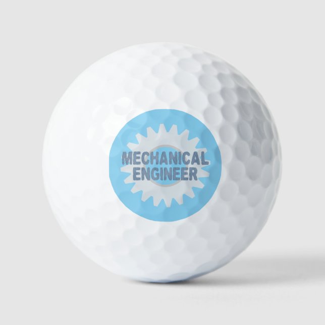 Mechanical Engineer Gear Blue Gray Golf Balls (Front)