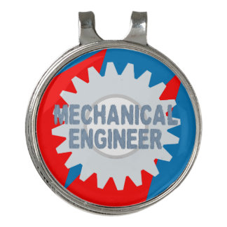 Mechanical Engineer Gear Blue Gray Golf Hat Clip