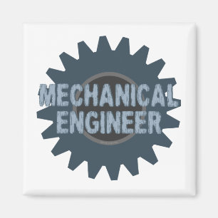 Mechanical Engineer Gear Blue Gray Magnet