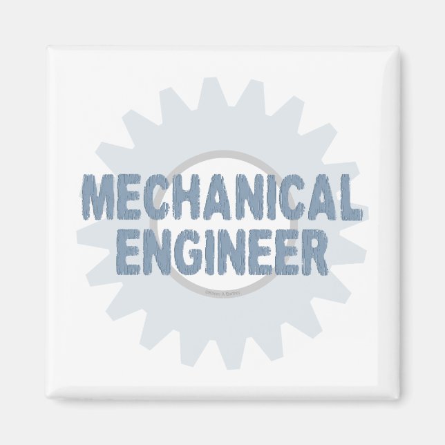 Mechanical Engineer Gear Blue Gray Magnet (Front)